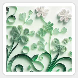 soft and ethereal design of Saint Patrick's day shamrocks Sticker